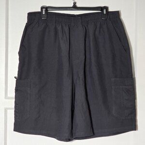 AVIA Mens Size Large Black Lightweight Cargo Hiking Athletic Performance Shorts